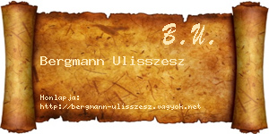 Bergmann Ulisszesz névjegykártya